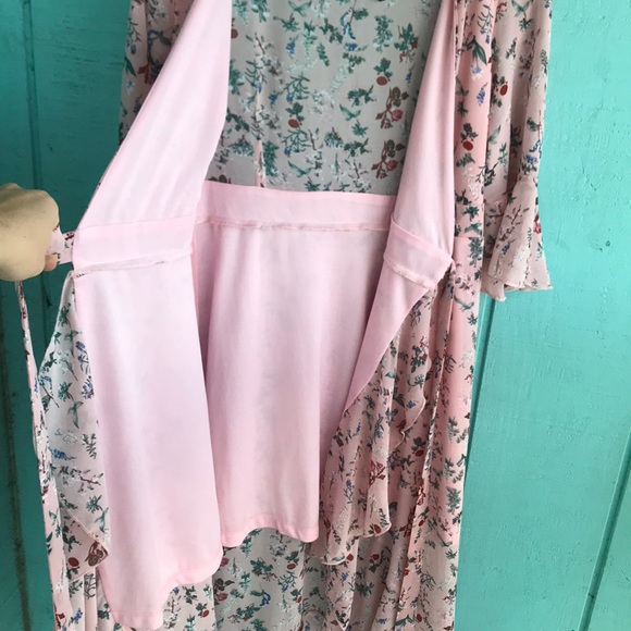 Pink Floral Asymmetrical Wrap Dress - Picture 5 of 8